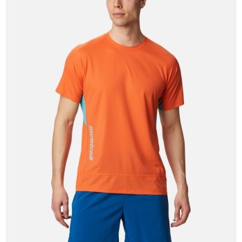 Columbia Titan Ultra II Short Sleeve, Camiseta Marrom Naranjas Turquesa Para Hombre | 653918-PWJ